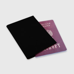 Обложка для паспорта матовая кожа Просто черный цвет - фото 2