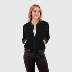 Женский бомбер 3D Просто черный цвет - фото 2