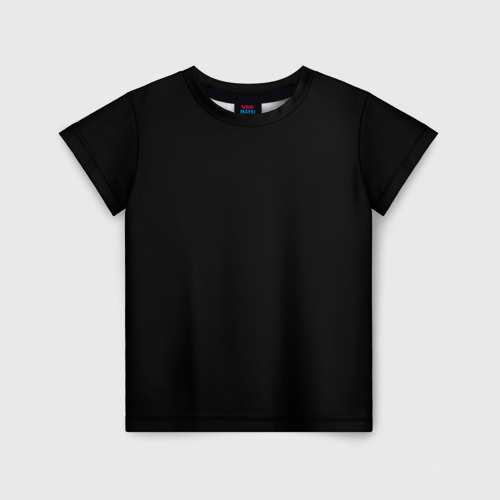 Детская футболка 3D с принтом Просто черный цвет, вид спереди #2