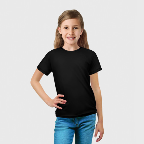 Детская футболка 3D с принтом Просто черный цвет, вид сбоку #3