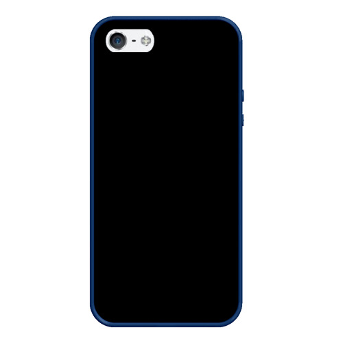 Чехол для iPhone 5/5S матовый с принтом Просто черный цвет, вид спереди №1