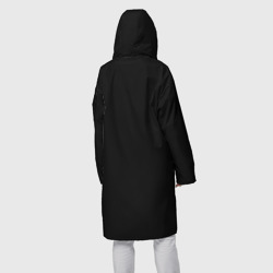 Дождевик с принтом Просто черный цвет для женщины, вид на модели сзади №2. Цвет основы: белый