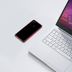 Чехол для Xiaomi Redmi Note 8T с принтом Просто черный цвет для любого человека, вид спереди №5. Цвет основы: красный