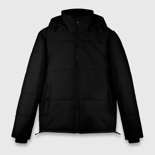 Мужская зимняя куртка с принтом Просто черный цвет, вид спереди №1