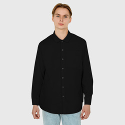 Мужская рубашка oversize 3D Просто черный цвет - фото 2