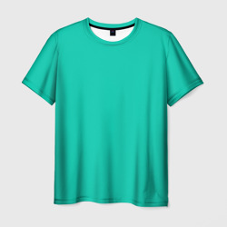 Мужская футболка 3D Бискайский зеленый без рисунка