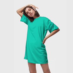Платье-футболка 3D Бискайский зеленый без рисунка - фото 2