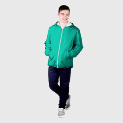 Мужская куртка 3D Бискайский зеленый без рисунка - фото 2