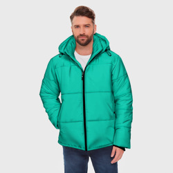 Мужская зимняя куртка 3D Бискайский зеленый без рисунка - фото 2