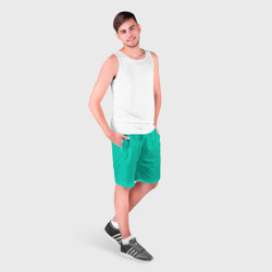 Мужские шорты 3D Бискайский зеленый без рисунка - фото 2