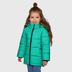 Зимняя куртка для девочек 3D Бискайский зеленый без рисунка - фото 2