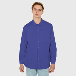 Мужская рубашка oversize 3D Синий - фото 2