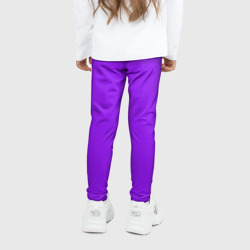 Леггинсы с принтом Фиолетовый для ребенка, вид на модели сзади №2. Цвет основы: белый
