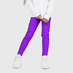 Леггинсы с принтом Фиолетовый для ребенка, вид на модели спереди №2. Цвет основы: белый