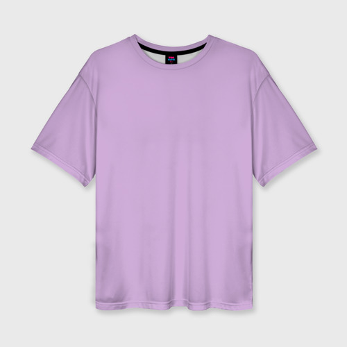 Женская футболка оверсайз с принтом Глициниевый цвет без рисунка, вид спереди №1