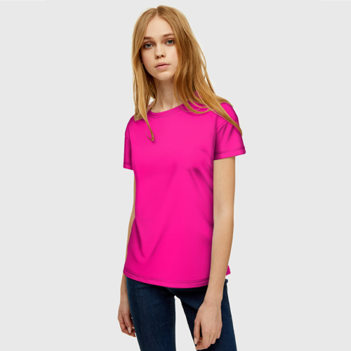Женская футболка 3D Розовый, цвет 3D печать - фото 3