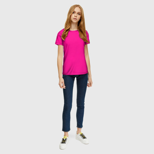 Женская футболка 3D Розовый, цвет 3D печать - фото 5