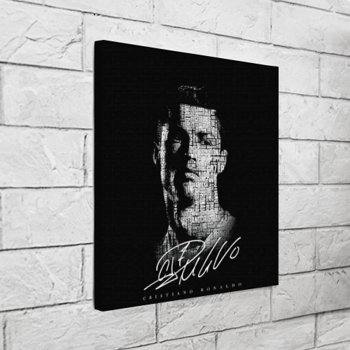 Холст квадратный Кристиано Рональдо автограф - фото 3