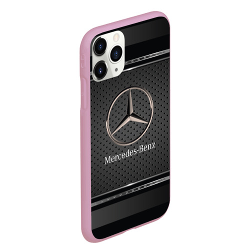 Чехол для iPhone 11 Pro Max матовый Mercedes Benz Мерседес Бенз, цвет розовый - фото 3