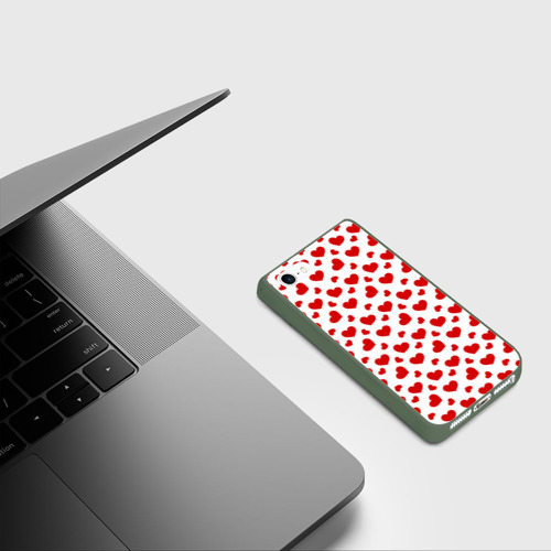 Чехол для iPhone 5/5S матовый Сердечки - фото 5