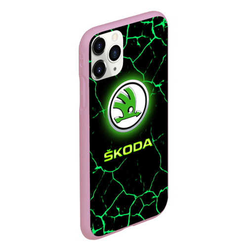 Чехол для iPhone 11 Pro Max матовый Skoda, цвет розовый - фото 3