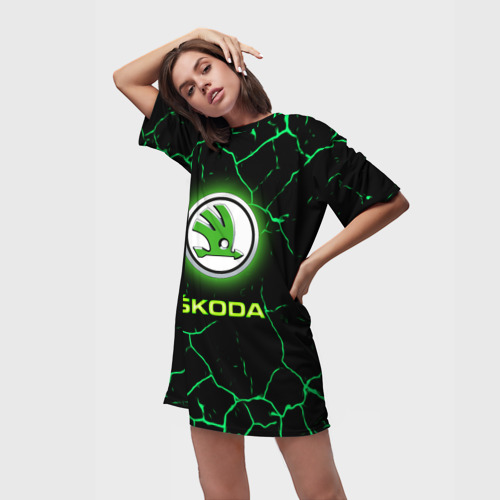 Платье-футболка 3D Skoda, цвет 3D печать - фото 3