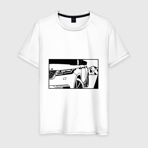 Мужская футболка хлопок Range Rover Evoque Черно-белый, цвет белый