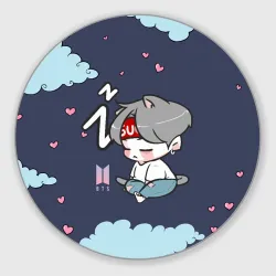 Круглый коврик для мышки BTS Sleep