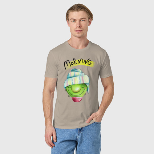 Мужская футболка хлопок Кактус, цвет миндальный - фото 3