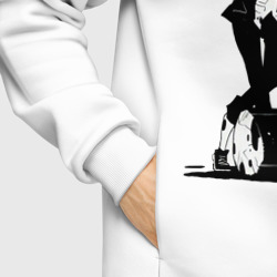 Худи с принтом Человек бензопила Пауэр для мужчины, вид на модели спереди №6. Цвет основы: белый