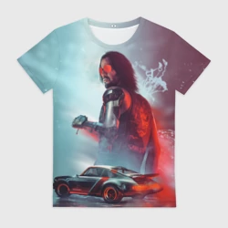 Женская футболка 3D Cyberpunk 2077 Джонни и Порш