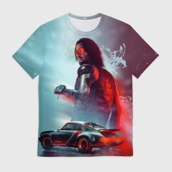 Мужская футболка 3D Cyberpunk 2077 Джонни и Порш