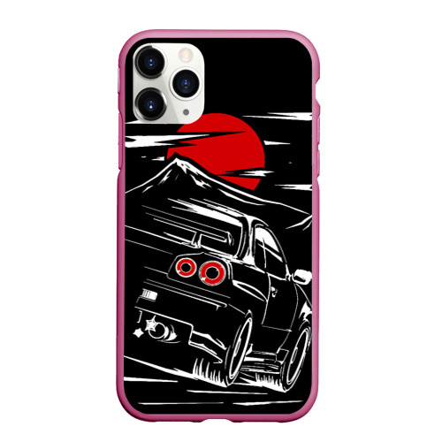 Чехол для iPhone 11 Pro Max матовый Skyline R 34 R34 скайлайн, цвет малиновый