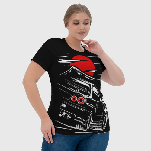 Женская футболка 3D с принтом Skyline R 34 R34 скайлайн, фото #4