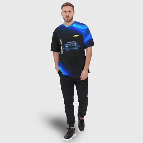 Мужская футболка oversize 3D Chevrolet, цвет 3D печать - фото 5