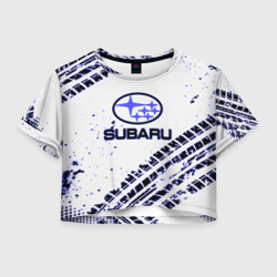 Женская футболка Crop-top 3D Subaru