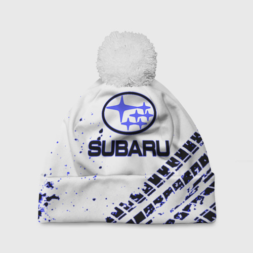 Шапка 3D c помпоном Subaru, цвет 3D печать