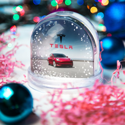Игрушка Снежный шар Tesla Model 3 - фото 2