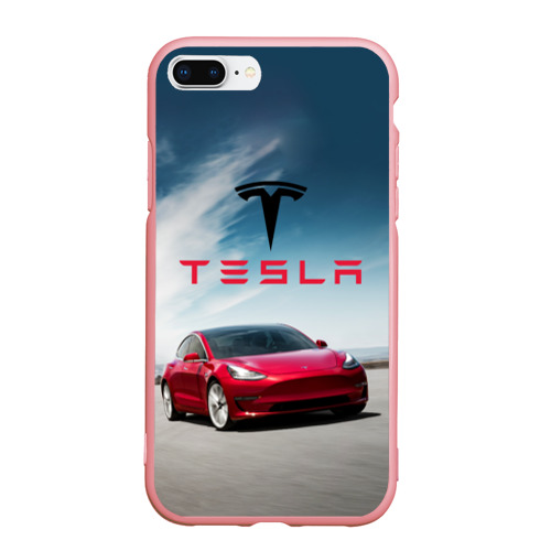 Чехол для iPhone 7Plus/8 Plus матовый Tesla Model 3, цвет баблгам