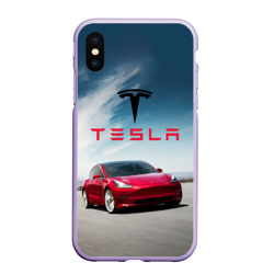 Чехол для iPhone XS Max матовый Tesla Model 3