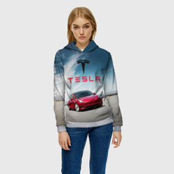 Женская толстовка 3D Tesla Model 3 - фото 2