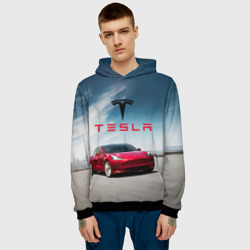 Мужская толстовка 3D Tesla Model 3 - фото 2