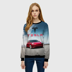 Женский свитшот 3D Tesla Model 3 - фото 2