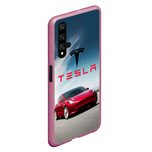 Чехол для Honor 20 Tesla Model 3, цвет малиновый - фото 3