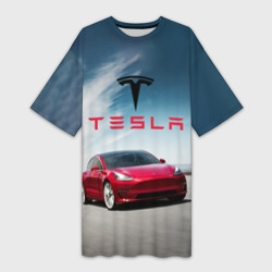 Платье-футболка 3D Tesla Model 3