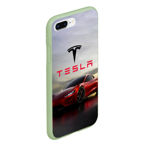 Чехол для iPhone 7Plus/8 Plus матовый Tesla Roadster, цвет салатовый - фото 3