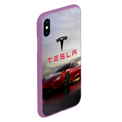 Чехол для iPhone XS Max матовый Tesla Roadster - фото 2