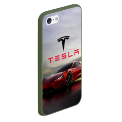 Чехол для iPhone 5/5S матовый Tesla Roadster - фото 2