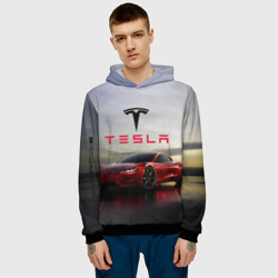 Мужская толстовка 3D Tesla Roadster - фото 2