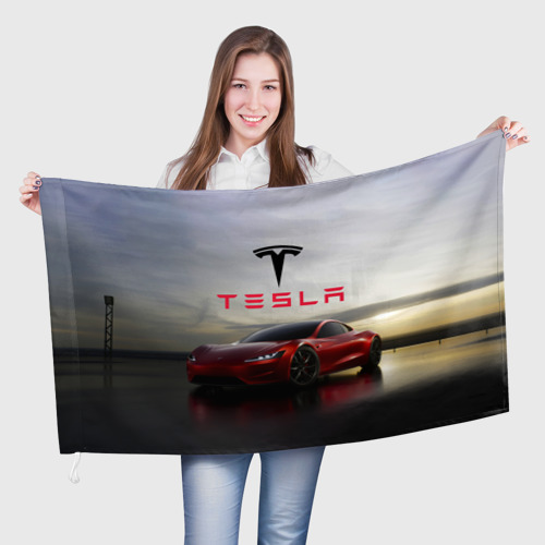 Флаг 3D Tesla Roadster